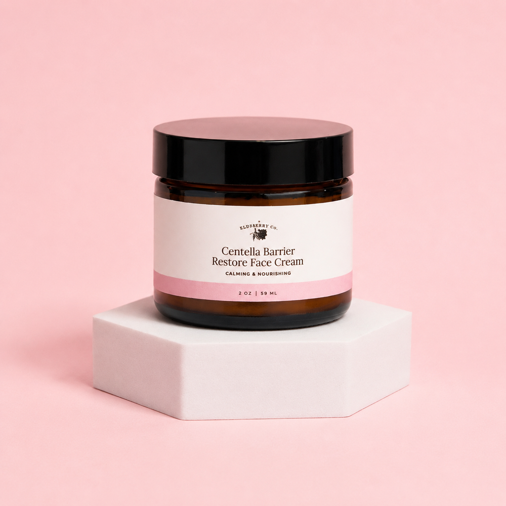 Jar of Centella Barrier Restore Face Cream on a pink background